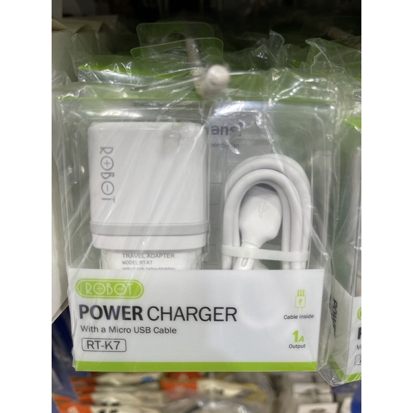 CHARGE CASAN USB ROBOT MURAH RT K-7 1A QUICK CHARGER CABLE MICRO USB ORIGINAL ROBOT RT K7 ORIGINAL WOOK