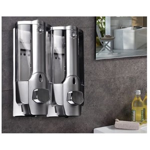 SILVER DOUBLE TOUCH SOAP SHAMPO DISPENSER sabun double silver