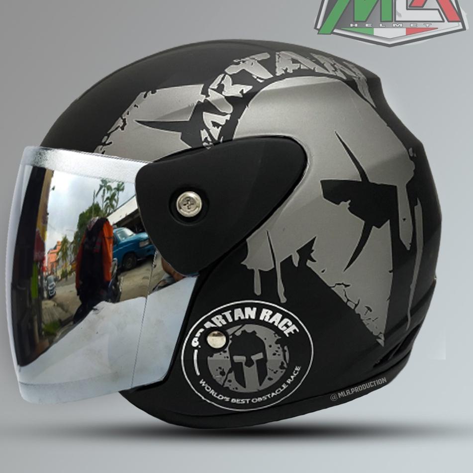 Hot Promo HELM EVOLUTION HELMET HALF FACE MOTIF SPARTAN MIRIP SEPERTI HELM GM ORIGINAL UNTUK PRIA DA