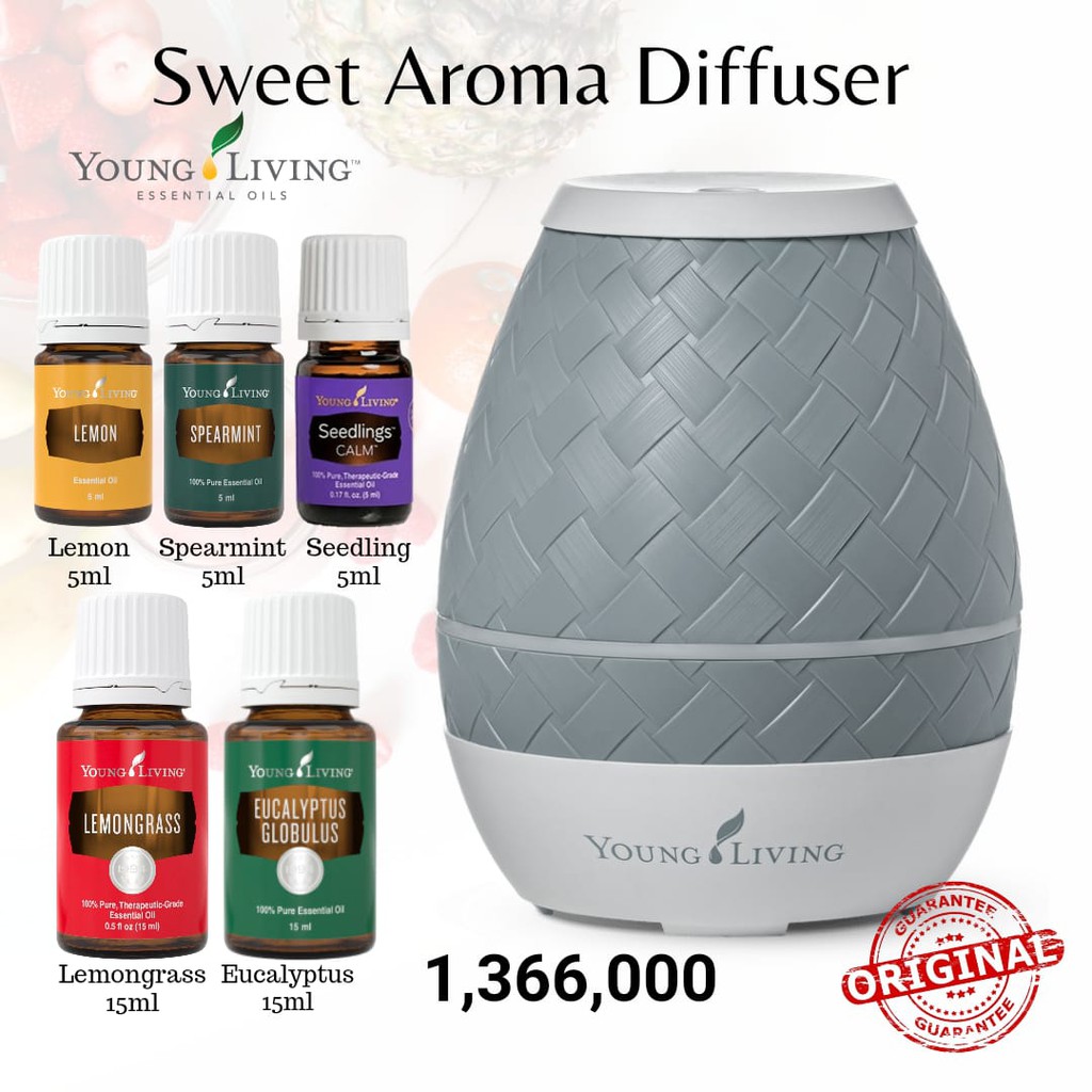 sweet aroma diffuser lemon seedlings lemongrass spearmint eucalyptus young living yl