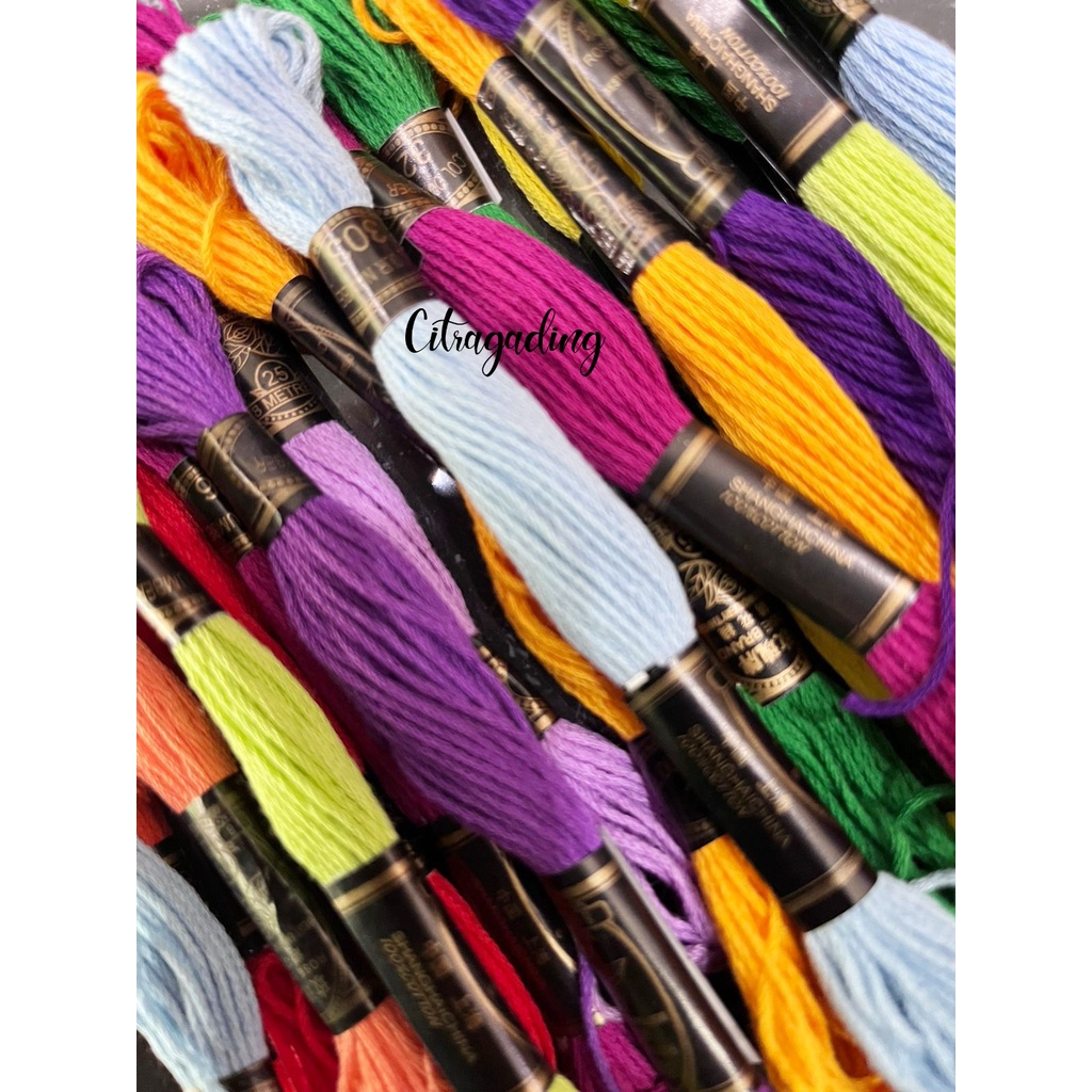 BENANG SULAM ROSE BRAND EMBROIDERY THREAD KRISTIK PRAKARYA DIY CROSS STITCH 8M MENJAHIT GROSIR ECER 