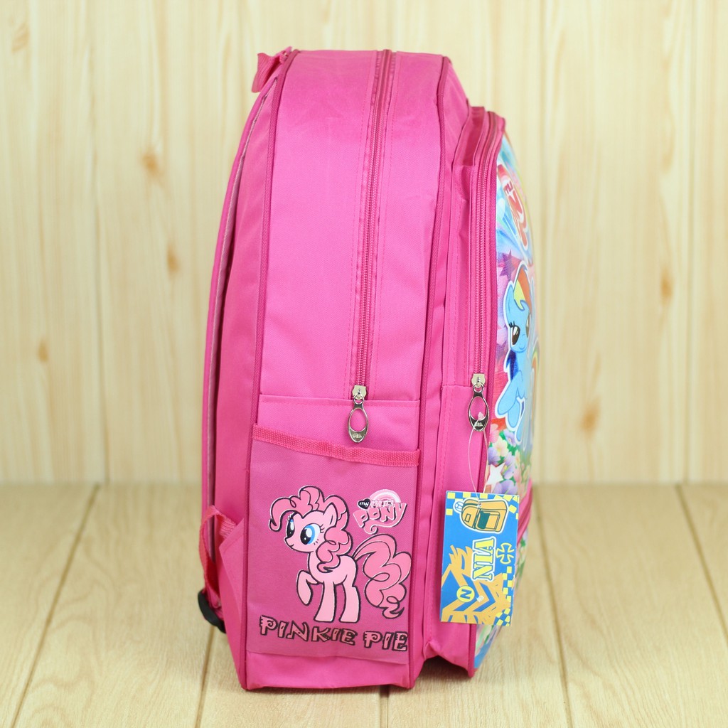 Tas Ransel Anak Anak Perempuan Sekolah Piknik Cewek Motif Little Pony 2 Pink Lucu Kekinian Trendy