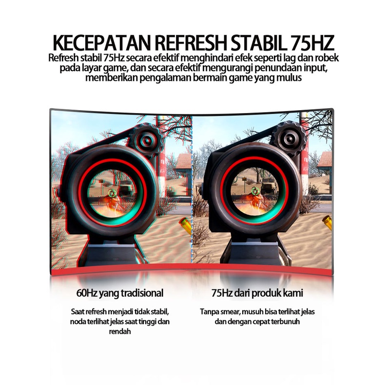 Stok tersedia! Boleh diorder! Miigo Komputer Monitor Led Curve - 24 Inch PC Komputer - PLS VGA HDMI Permainan Pemain Monitor 75HZ/144HZ