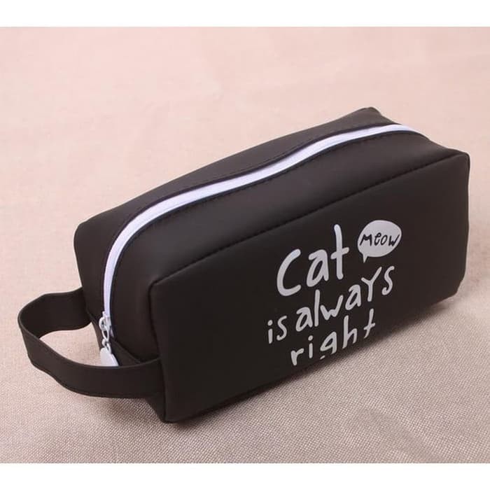 

em158 Kotak Pensil Cute Cat Meow - Black