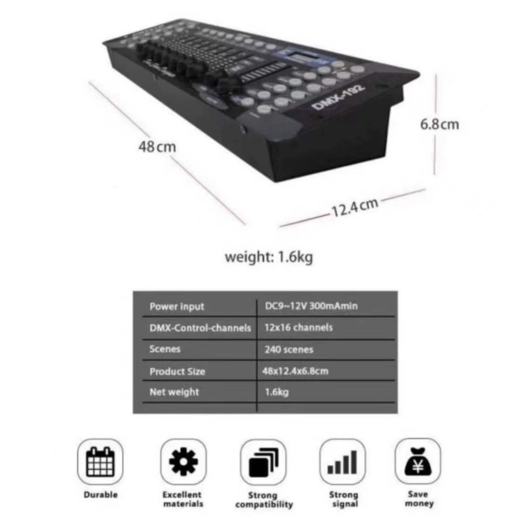 Mixer lighting DMX 512 redsun 192 controller MIXER  Red Sun model terbaru