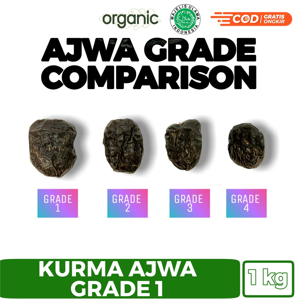 

[ GS ] Kurma Ajwa ( Grade 1 ) / Kurma Nabi Asli / Kurma Ajwa Medina Super / Kurma Ajwa Original / Ajwa