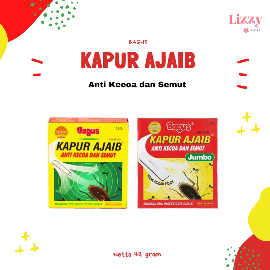 Bagus Kapur Ajaib Anti Kecoa dan Semut Kemasan Box isi 3,5g x 12pcs
