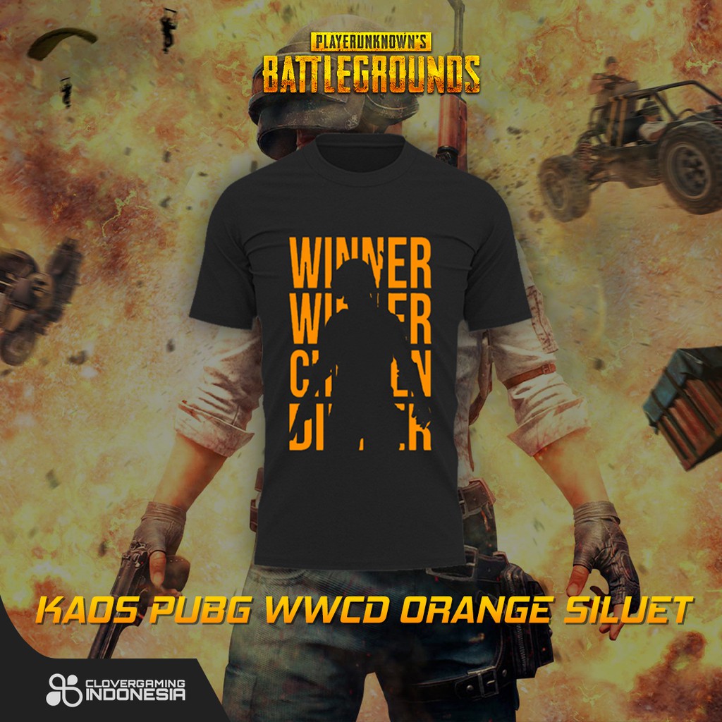 Kaos PUBG WWCD Orange Siluet - Premium Baju PUBG Apparel Gaming