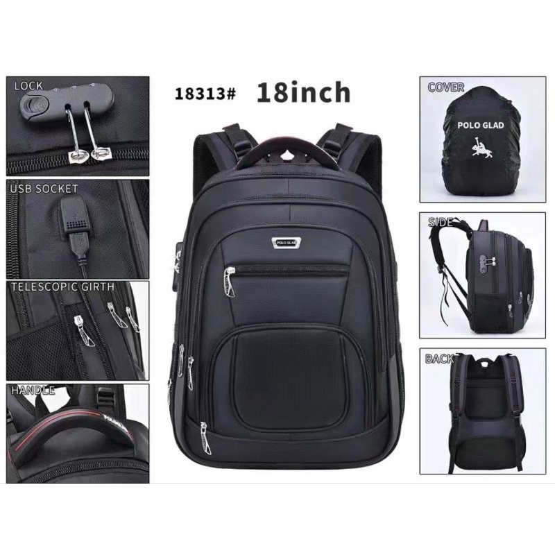 POLO GLAD Tas Ransel Kode Kombinasi ORIGINAL Import - Ransel Kerja / Ransel Traveling /