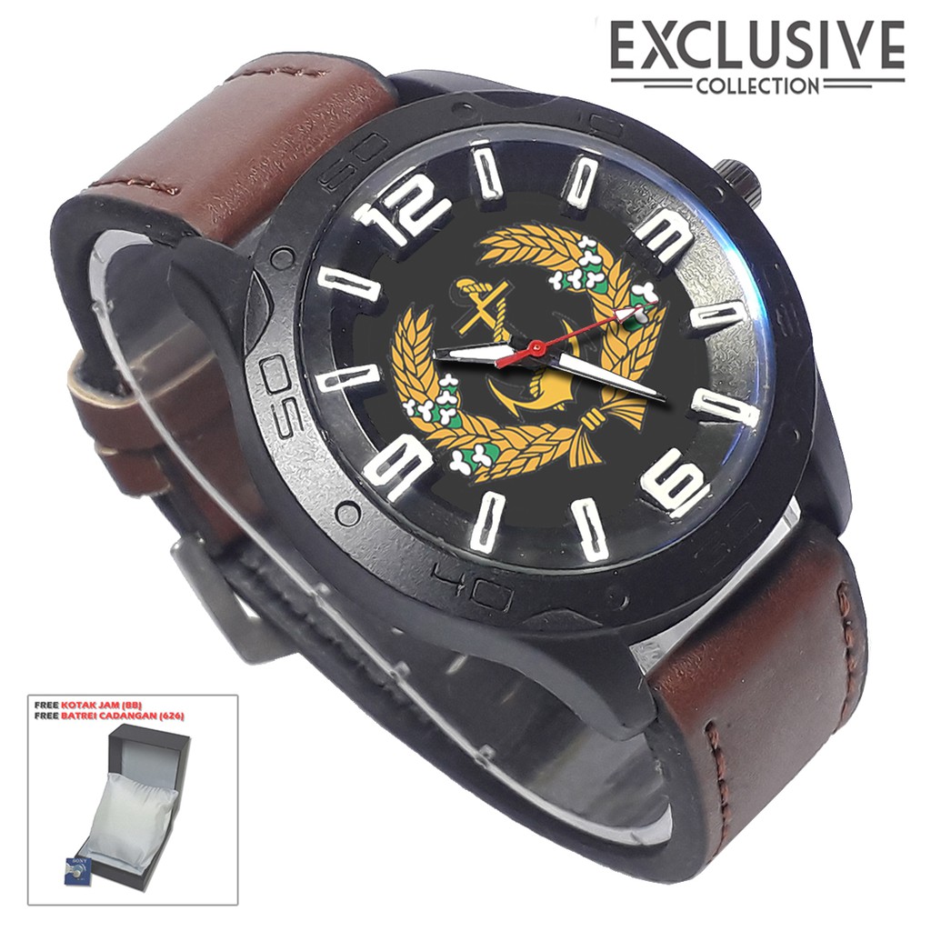 Jam tangan TNI - AL Kalep Coklat (Exclusive)