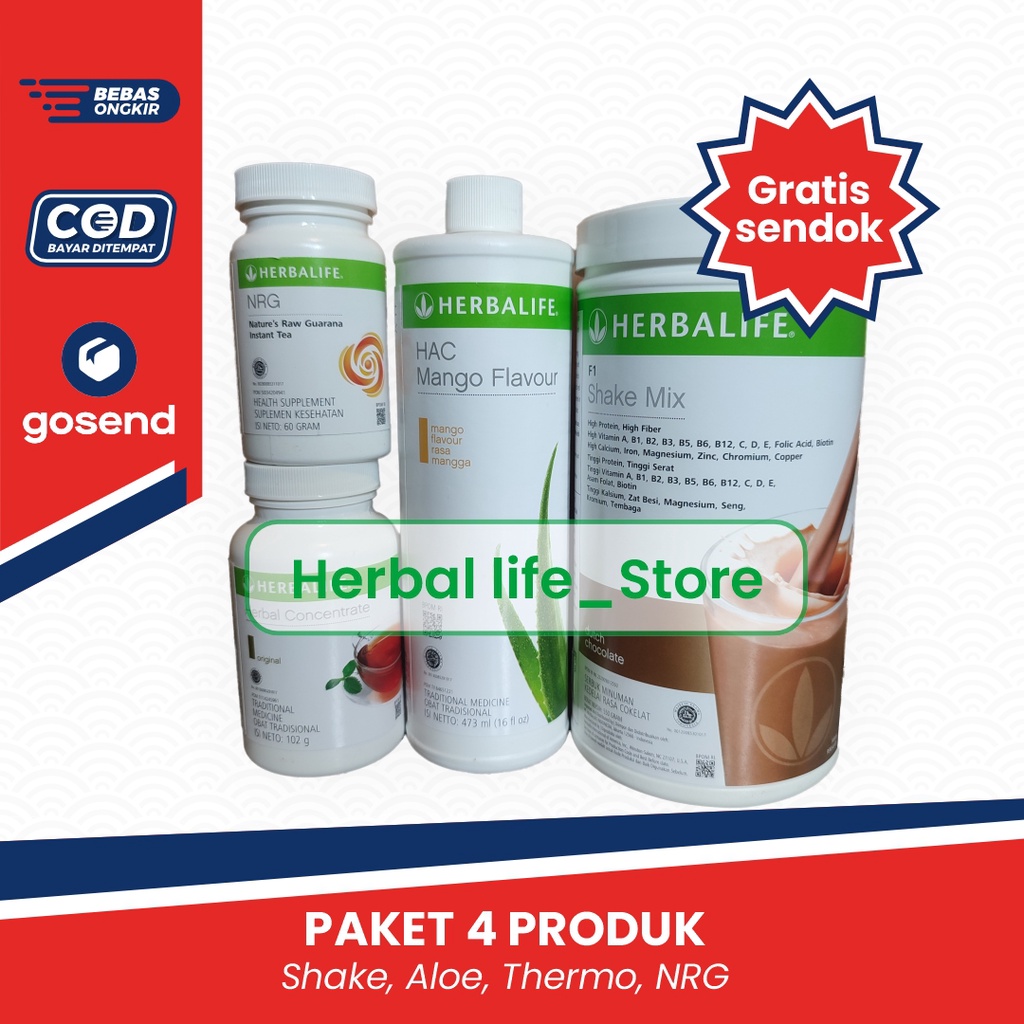 herbalife shake ortiginal 1 paket-4 produk herbalife-shake herbalife original