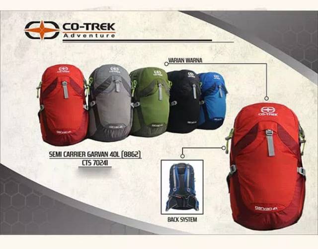 TAS SEMI CARRIER COTREK GARVAN 40L TAS GUNUNG DAYPACK COTREK TAS PRIA TAS WANITA