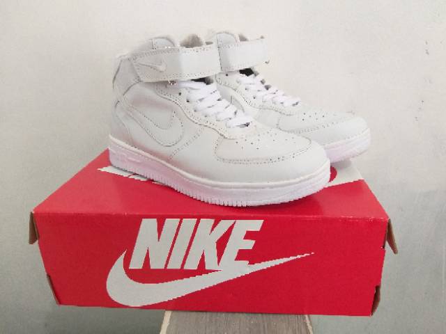 Sepatu Nike Force FullWhite Putih Polos Sneakers Olahraga Dance Gym Jogging Basket Fitnes Wanita