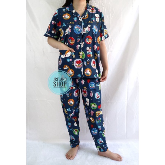 PIYAMA DEWASA BTS / BT21 HP/CP/PP-CP BTS NAVY