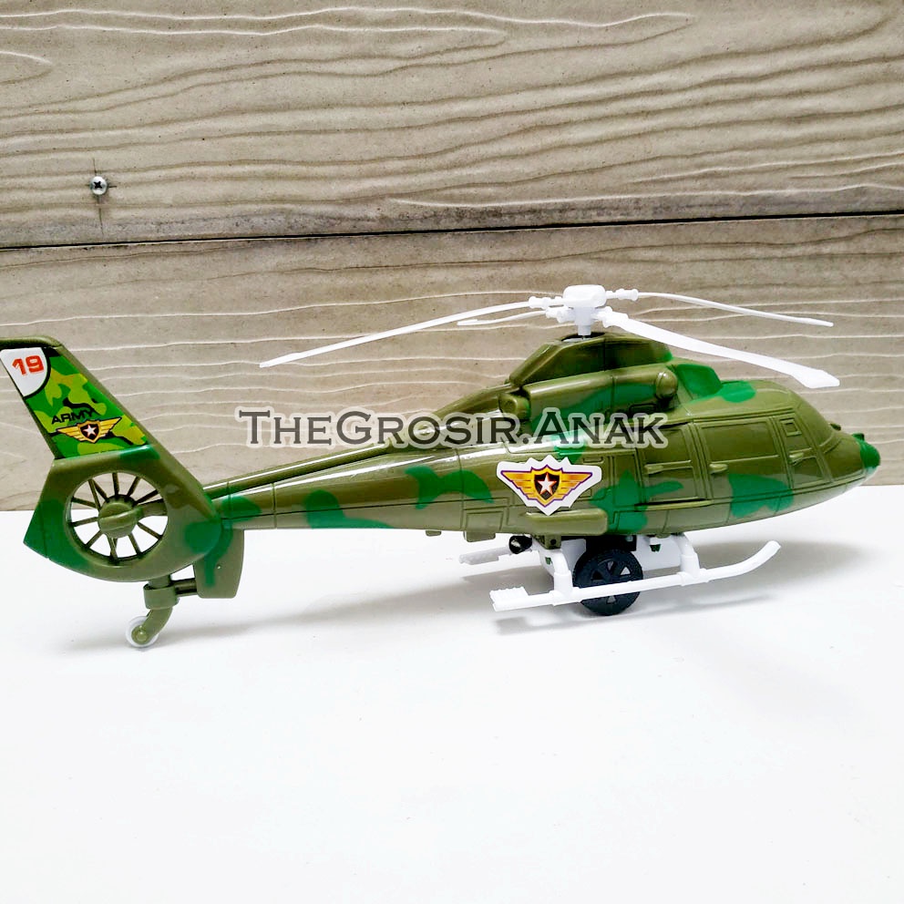 Combat Helicopter Tarik Mainan Helikopter Tentara Army Militer