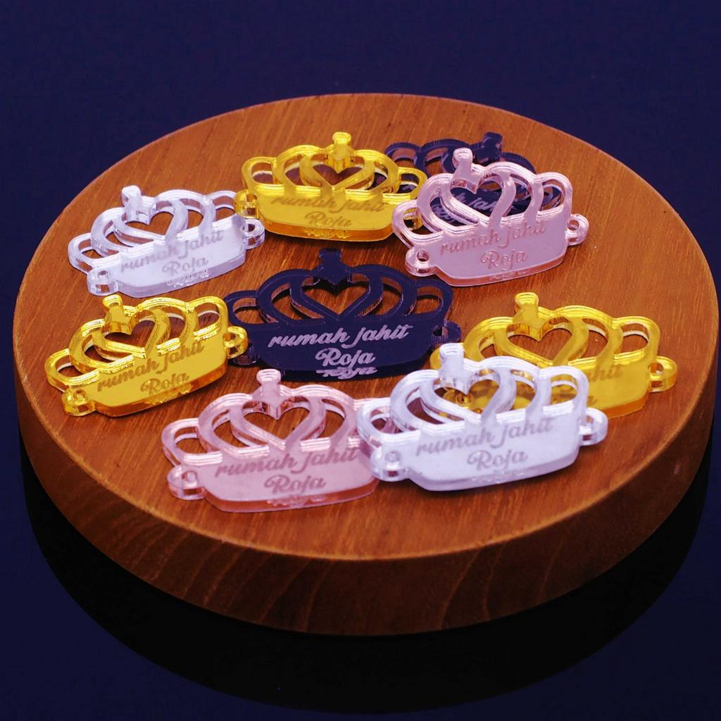 Label Hijab /Label Baju/Label Nama Akrilik Mahkota