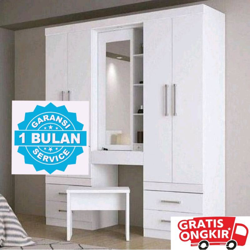 lemari baju laminasi HPL dan meja rias custom uk P180xL60xT200