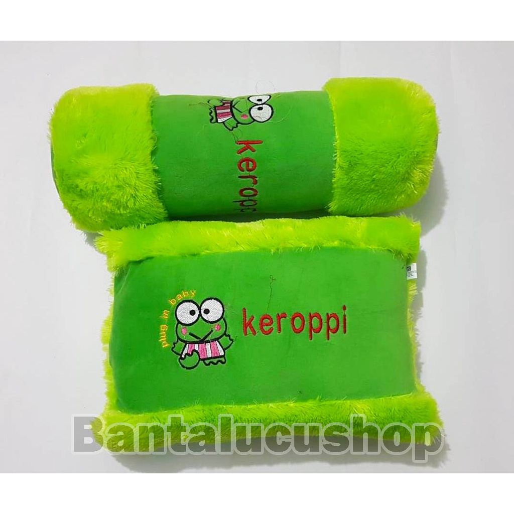 Bantal Karakter Keroppi / Keropi Bantal Bulu Lasfur Ukuran Standar Dewasa