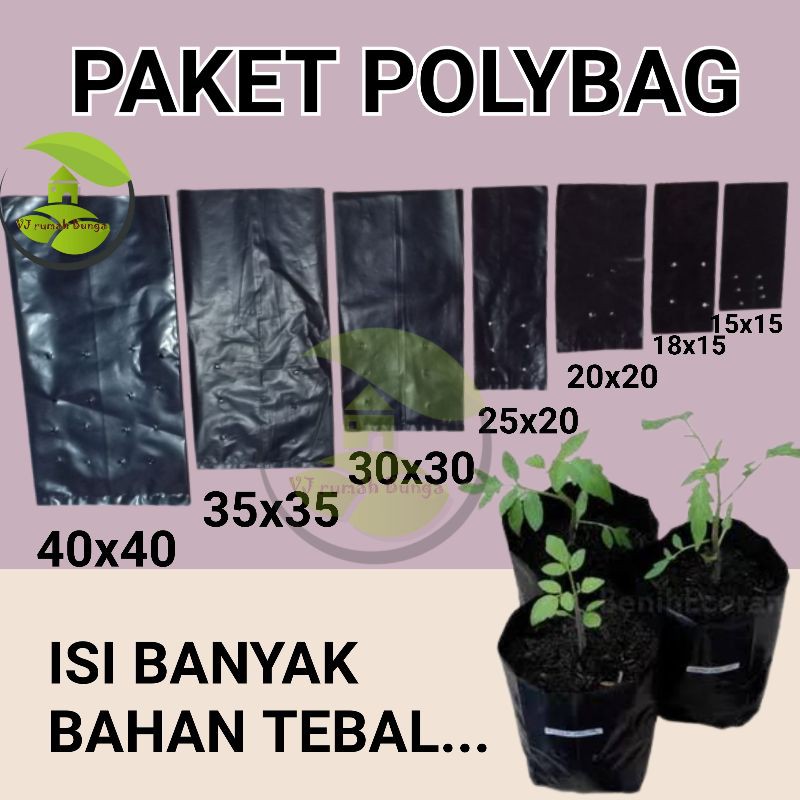 Paket Polybag Tanaman Tebal isi ratusan plastik polybag polibeg planter