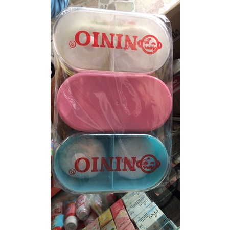 Ninio Tempat Box Wadah Bedak Bayi Powder Case Twin Baby isi dua dengan Puff