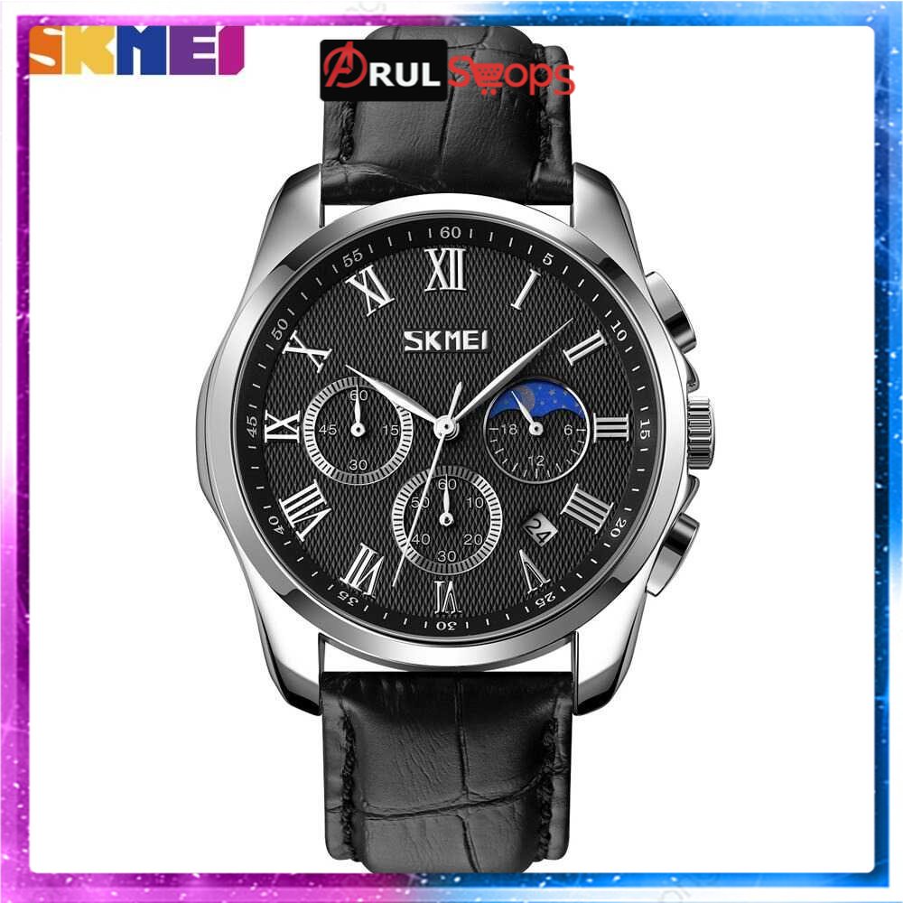 ARS - SKMEI Jam Tangan Analog Pria Strap Kulit - 9260