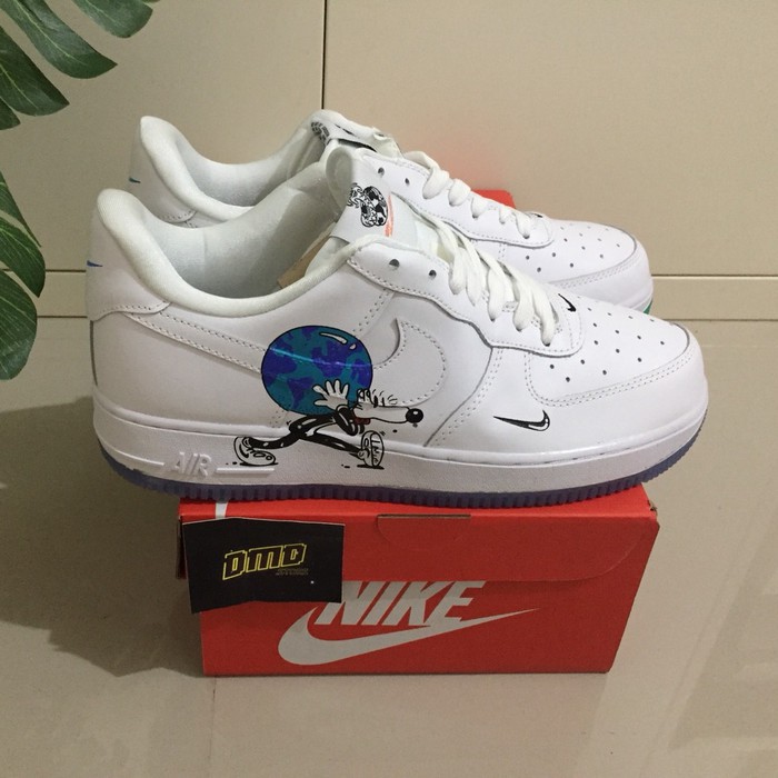 ASLI SEPATU NIKE AIR FORCE 1 FLYLEATHER x STEVE HARRINGTON EARTH DAY SNEAKERS ORIGINAL