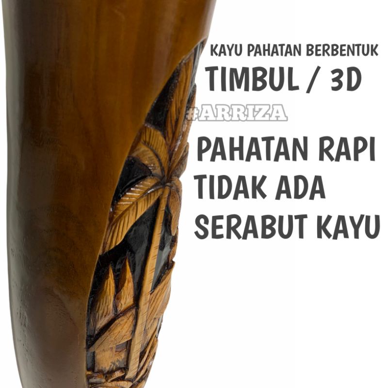 VAS BUNGA / POT BUNGA / TEMPAT PAYUNG / GUCI KAYU JATI ASLI MOTIF PAHAT 3D