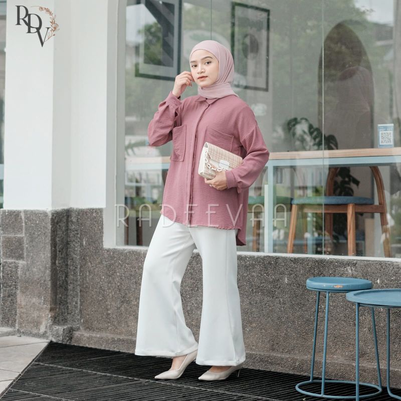 KEMEJA BASIC WANITA FREYA DAILY SHIRT ATASAN CRINKLE AIRFLOW PREMIUM