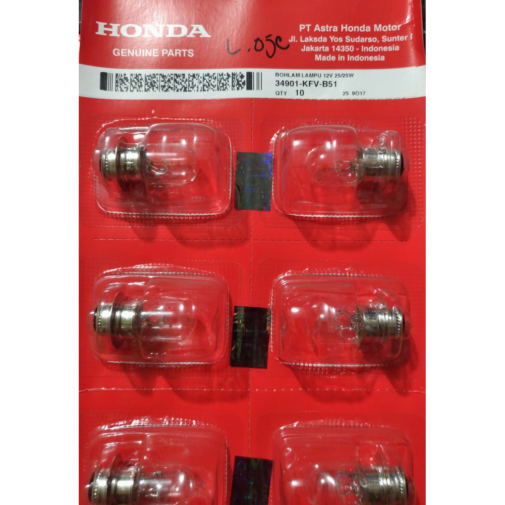 Lampu Depan Honda / Bohlam Lampu Depan 12v 25/25w / Bohlam Motor Honda 34901KFVB51