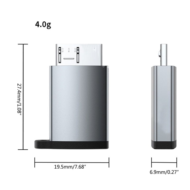 Vivi Adapter Konverter Konektor USB Tipe C Portable Bahan Aluminum Alloy Untuk Male
