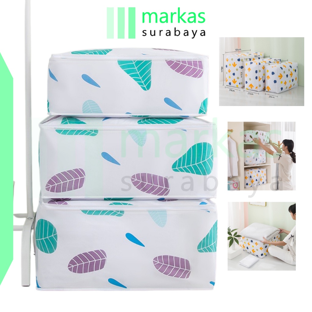 MARKAS HL0351 Tempat Penyimpanan Bed Cover, Selimut, Sarung Bantal Storage Bag Baju Pakaian Lipat Anti Air