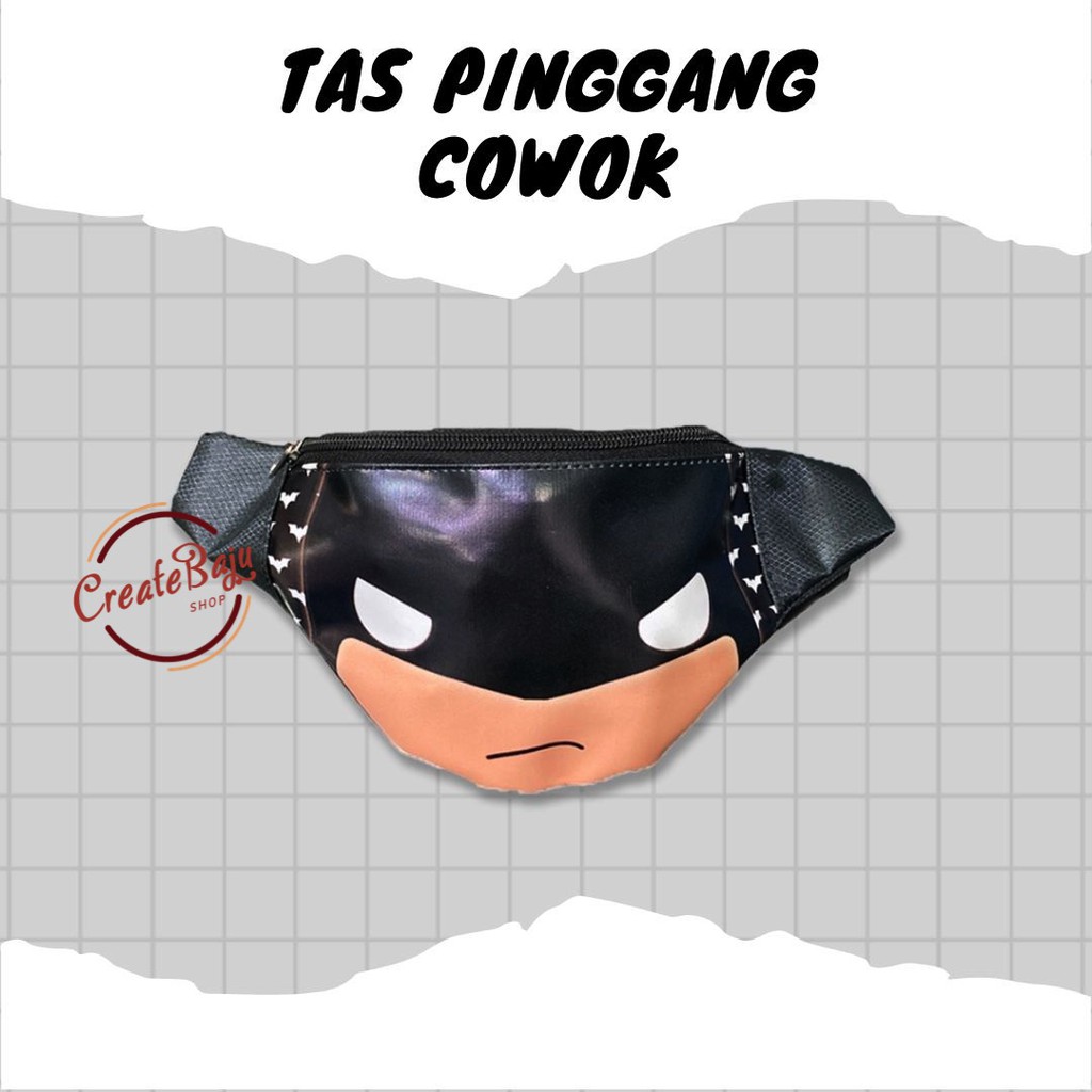 TAS PINGGANG ANAK MURAH SUPERHERO WARNA HITAM HULUK ROBOT VENOM WAIST BAG ANAK TERMURAH