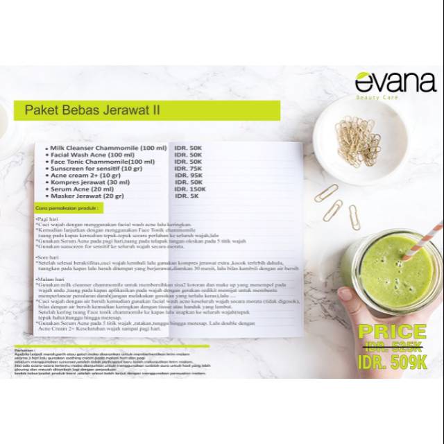 Paket bebas jerawat 2 Evana beauty Care