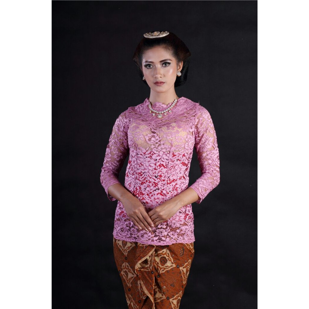 Atasan Kebaya Ungu Brokat Lengan Panjang Kebaya Wisuda Brokat Ungu Lengan Panjang Modern Shopee Indonesia