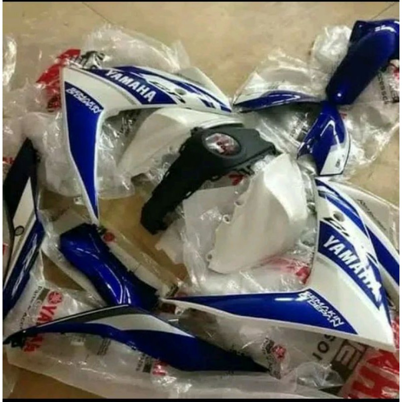 Cover body halus set R25 putih biru original Yamaha
