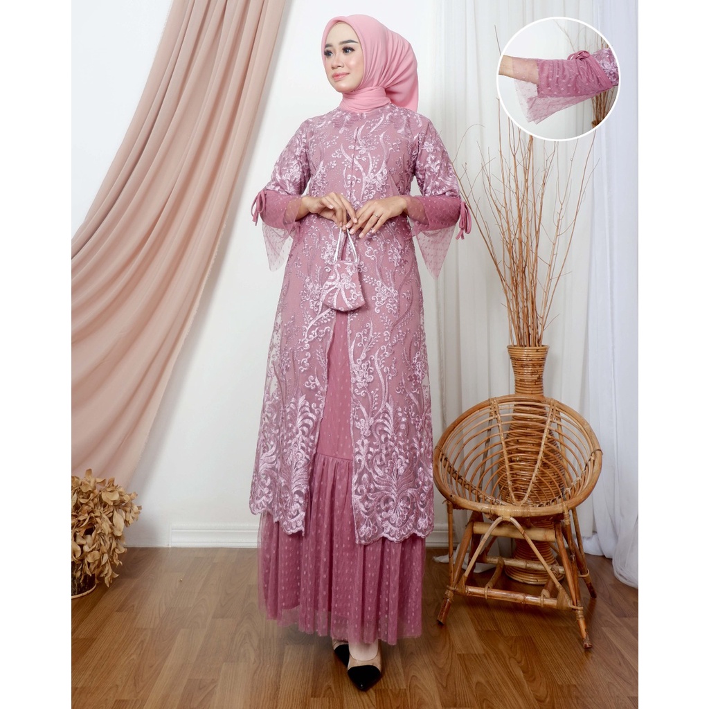 LORA FASHION - GAMIS TILE GLITER EVIOLA - GAMIS PESTA/GAMIS LEBARAN/GAMIS MUSLIMAH