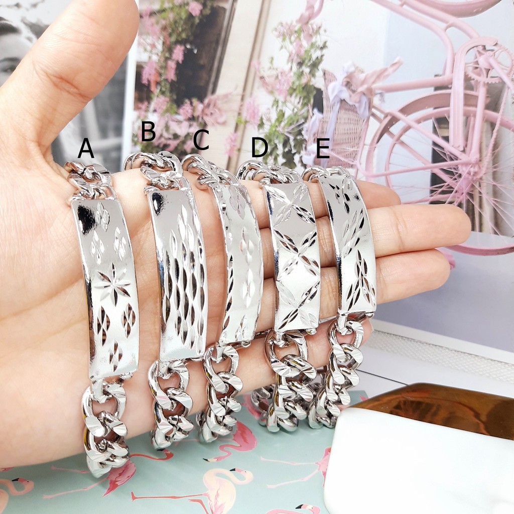 Gelang Rantai Tebal  Warna Silver Yaxiya Lapis Emas Putih - BB609