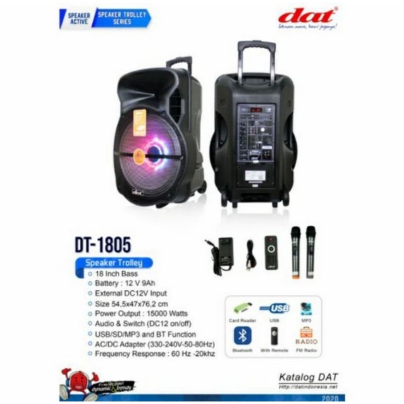 SPEAKER PORTABLE DAT DT 1805 18 INCH DAT DT1805 18INCH ORIGINAL