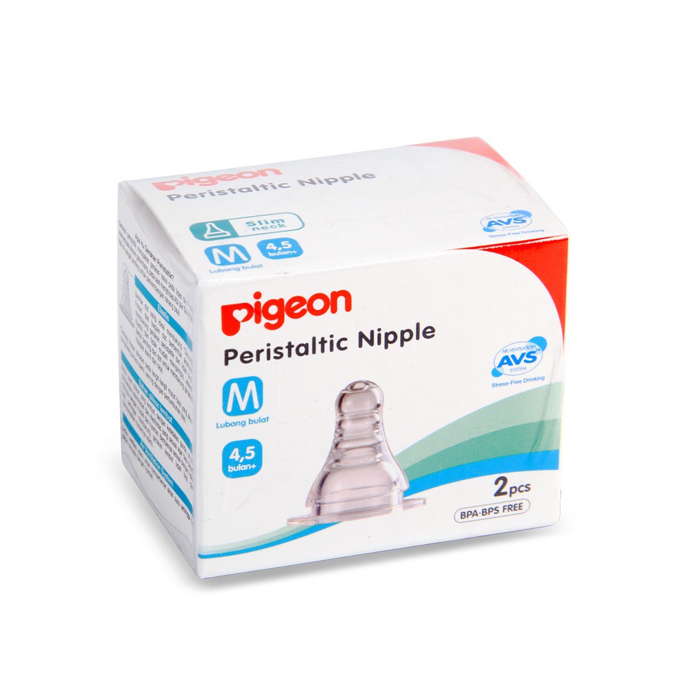 PIGEON PERISTALTIC NIPPLE SLIM NECK 2X1