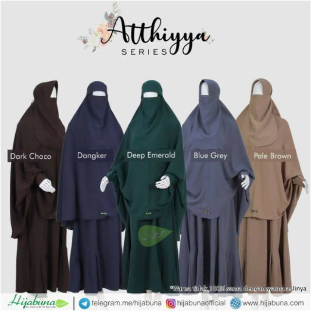 Gamis set polos Atthiyya By Hijabuna