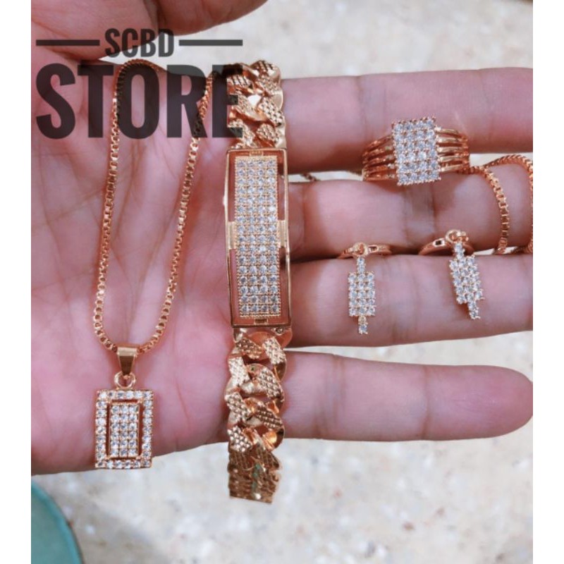 Perhiasan Wanita Set Motif Plat Mata
