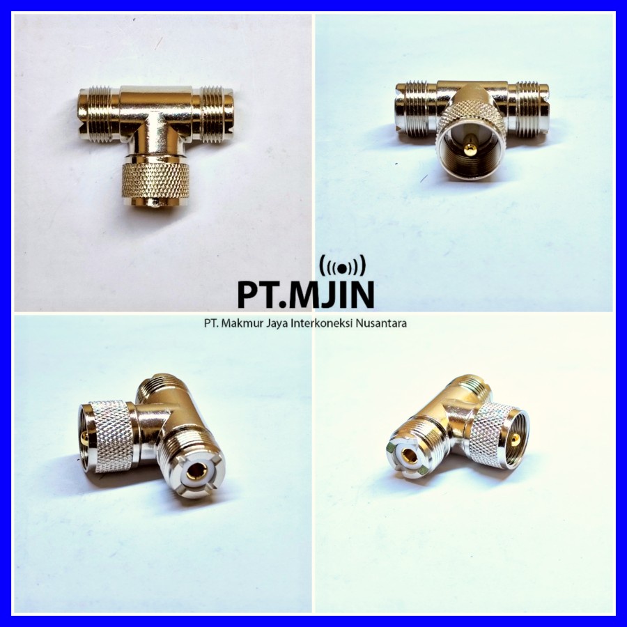 Konektor adapter Pl male ke doble Pl female Gold Pin