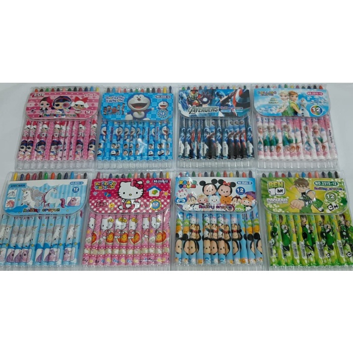

Hemat Crayon Putar 12 Warna Panjang Karakter Fancy Dengan 8 Karakter Promo