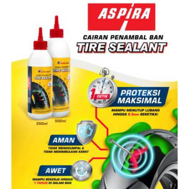 Cairan tubeless Aspira 350ml for 1 ban matic beat/Vario/Mio/Genio/Scoopy/Spacy/X-Ride/Fino/Freego/Lexi/Mio M3/j/s/z/Xeon/soul GT/GT 125/