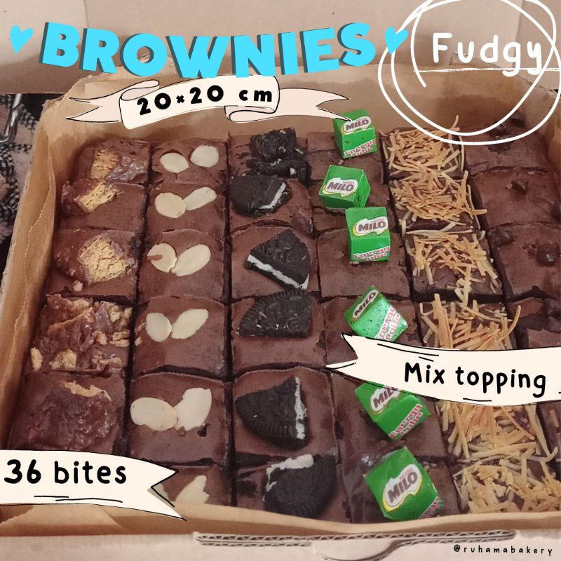 

FUDGY BROWNIES/PREMIUM FUDGY BROWNIES/BROWNIES SEKAT 36 DAN 15