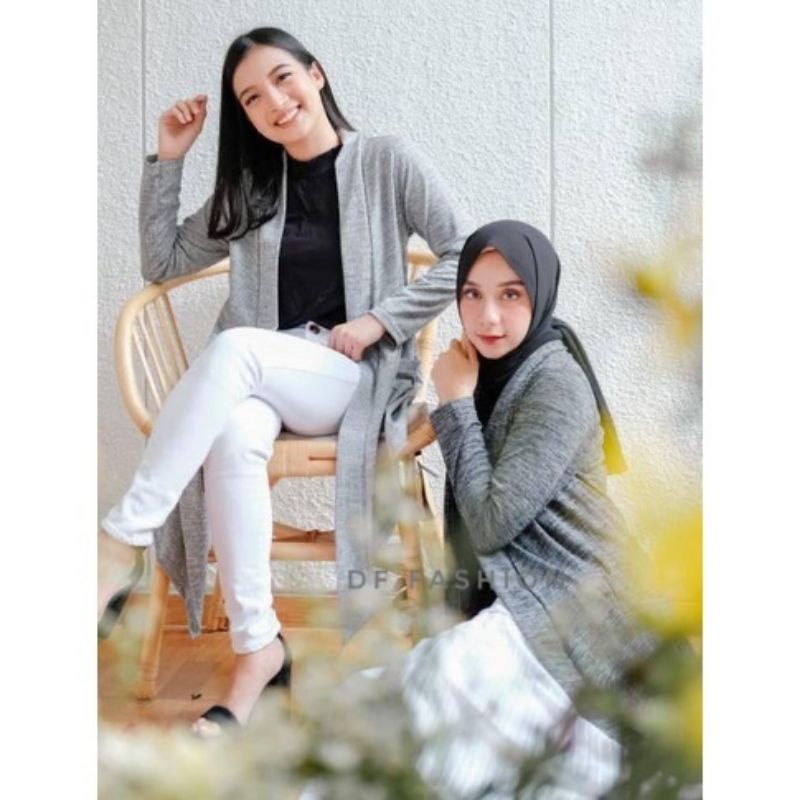 Cardigan Tunik Kantong/Outer Panjang Depan