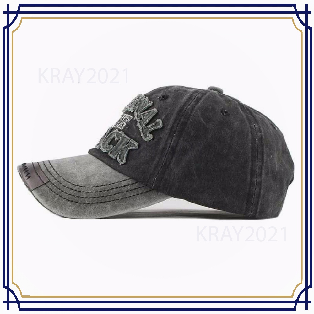 Topi Baseball Snapback Original The Black Retro Washed Style F122