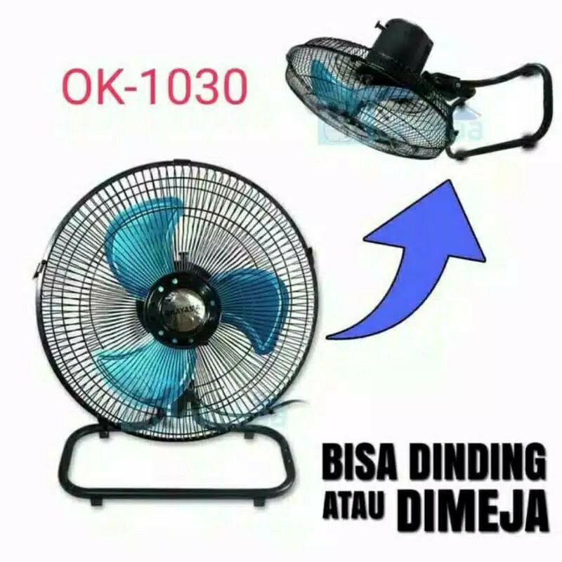 Okayama , 1030 , 1230 , kipas angin , , meja dan dinding , besi 2 fungsi 12 inchi  kipas desk fan sanex 12 in