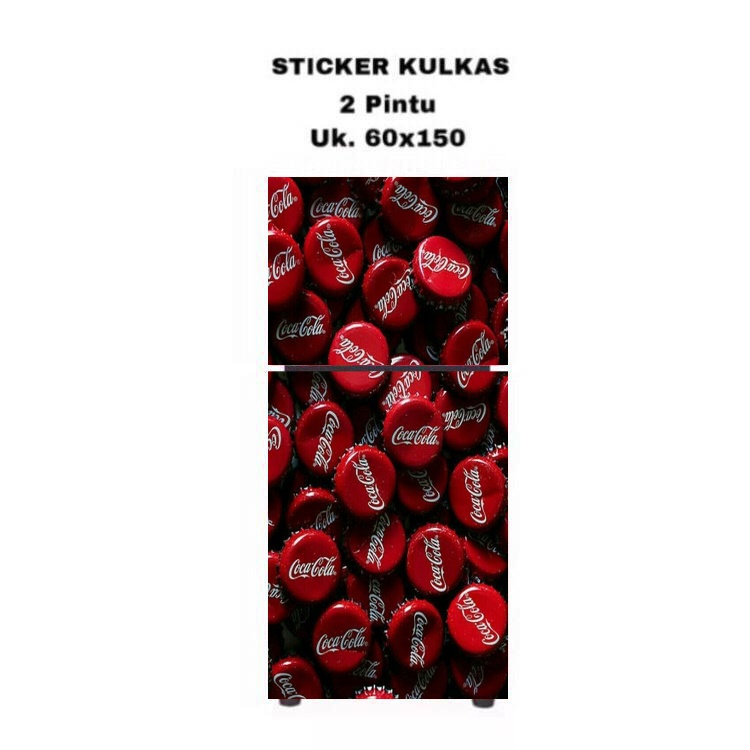 Stiker Kulkas 2 Pintu Motif Tutup MinumN Coca-Cola SA
