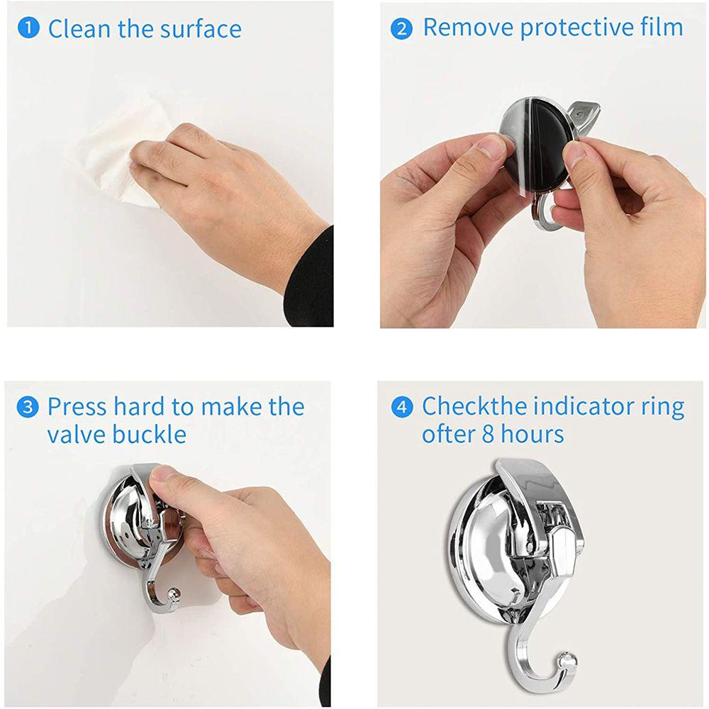 Kait Suction Cup Atas Dapat Digunakan Kembali Mudah Dipasang Shower Kamar Mandi Poles